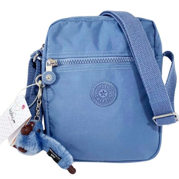 brand new kipling messenger bag passport crossbody kid girl lady haze blue - Picture 1 of 11